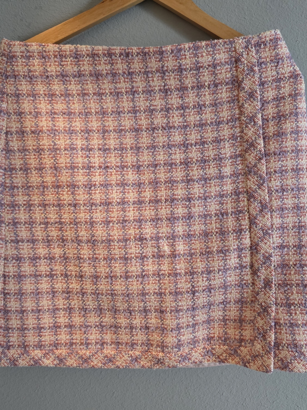 Ann Taylor Pink & Cream Tweed Mini Skirt